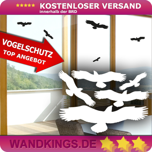 WANDKINGS Wandtattoo Vogelschutz 5 Aufkleber im Set