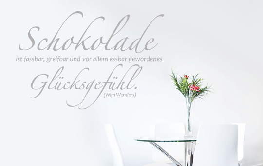 Wandkings Wandtattoo Spruch Zitat Schokolade Glückgefühl Esszimmer 