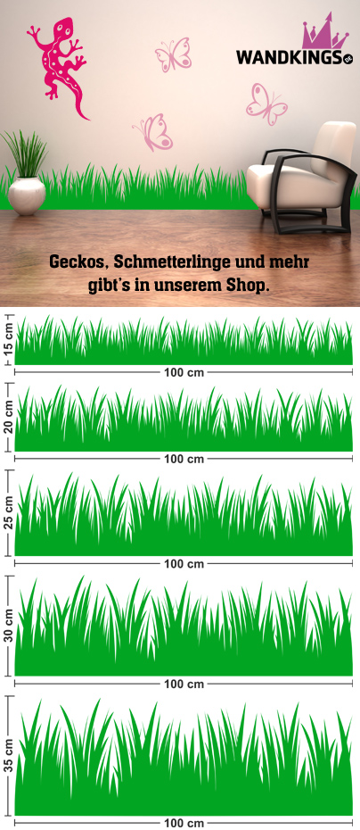 Eine sehr detailreiche und schöne Grasbordüre in 1 Meter (100 cm 