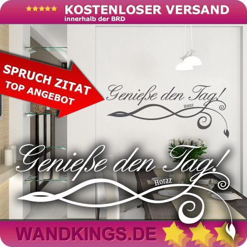 WANDKINGS Wandtattoo Spruch Genieße den Tag Ranke [Größe